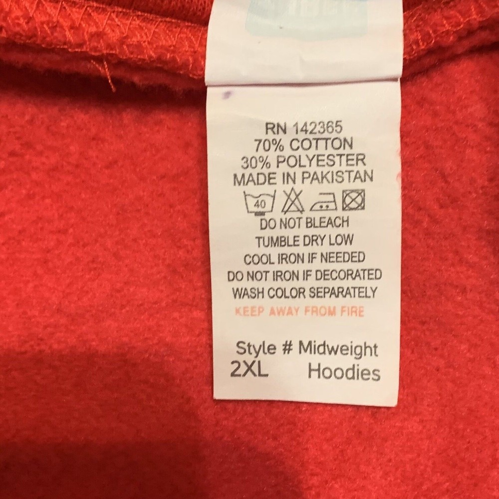 THREE LAYER  Nipsey Crenshaw Red Pullover Hoodie Men’s Size XXL - Picture 5 of 8